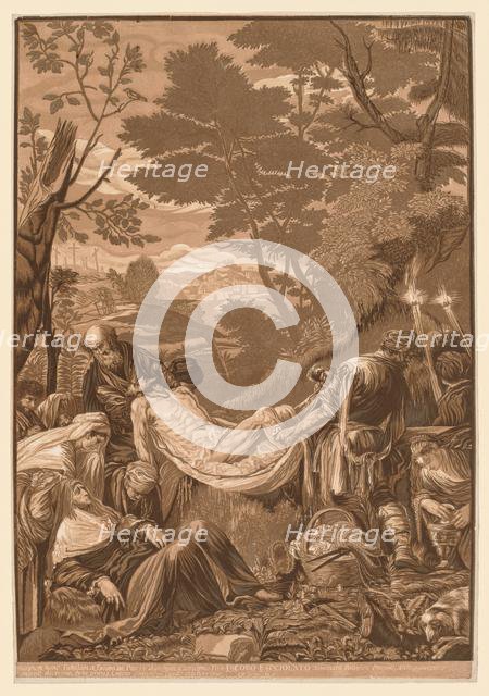 Venetian Set: Entombment of Christ, 1739-43. Creator: John Baptist Jackson (British, 1701-c. 1780).