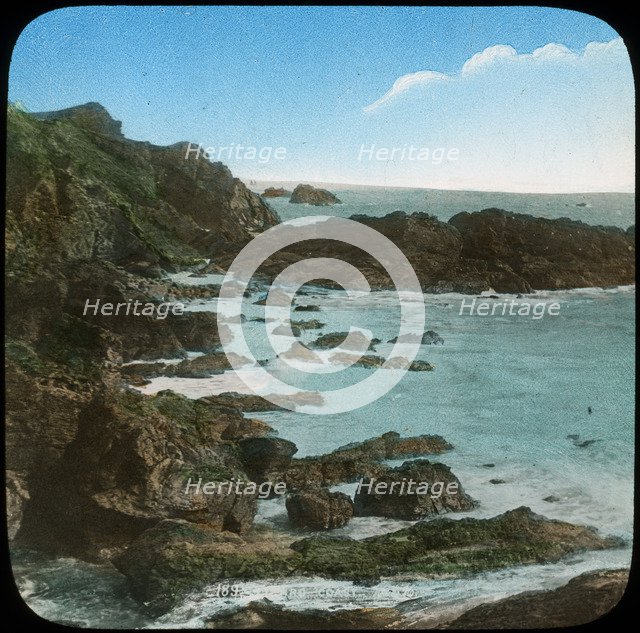 Coastal scene near the Lizard, Cornwall, late 19th or early 20th century. Artist: Church Army Lantern Department