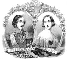 The Reigning Duke and Duchess of Saxe-Coburg-Gotha, drawn by Baugniet, 1845. Creator: Unknown.