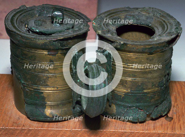 Bronze Roman inkpots, 2nd century. Artist: Unknown