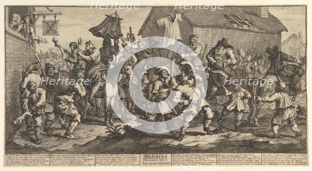 Hudibras and the Skimmington (Twelve Large Illustrations for Samuel Butler's H..., February 1725-26. Creator: William Hogarth.