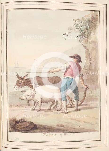 Ploughman of Minorca, leaf from 'A Collection of Dresses by David Allan Mostly from Nature', 1776. Creator: David Allan.