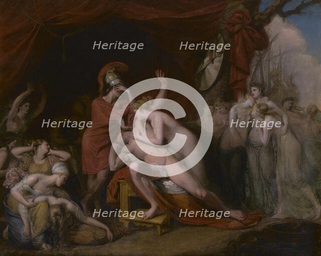 Achilles, frantic for the loss of Patroclus, rejecting the consolation of Thetis, 1803. Creator: George Dawe.