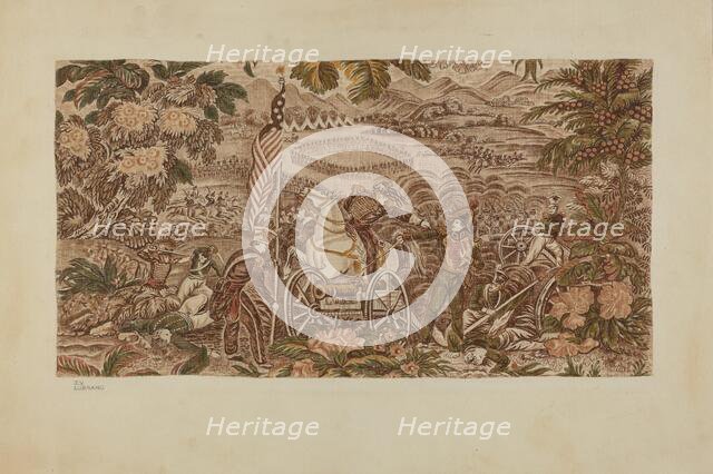 Historical Printed Textile, c. 1939. Creator: Joseph Lubrano.