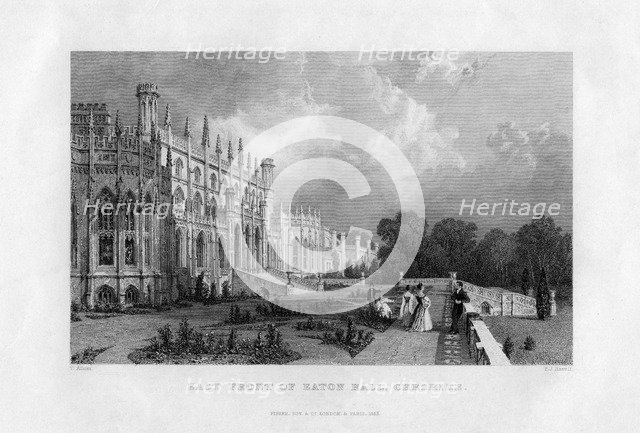 East front of Eaton Hall, Cheshire, 1845. Artist: Frederick James Havell