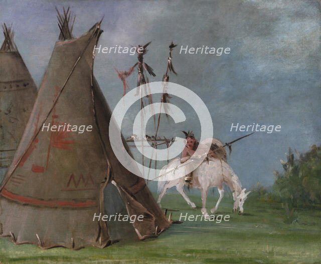 Comanche Lodge of Buffalo Skins, 1834-1835. Creator: George Catlin.