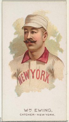 William Ewing, Baseball Player, Catcher, New York, from World's Champions, Series 2 (N29) ..., 1888. Creator: Allen & Ginter.