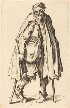 Beggar with Crutches and Sack, c. 1622. Creator: Jacques Callot.
