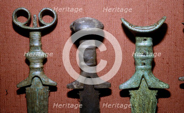 Hilts of Bronze Swords from South Bavaria, Germany, 12th-8th century BC. Artist: Unknown.