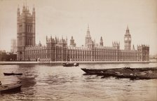 The Houses of Parliament, from the Thames, between 1850 and 1893. Creator: George Washington Wilson.