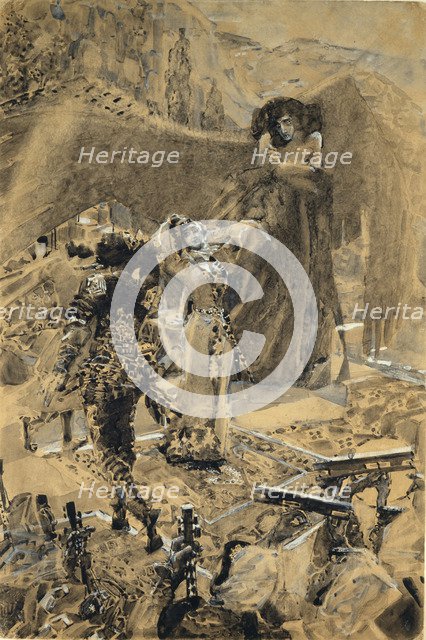 Tamara's Dance. Illustration to the poem The Demon by Mikhail Lermontov, 1890-1891. Artist: Vrubel, Mikhail Alexandrovich (1856-1910)