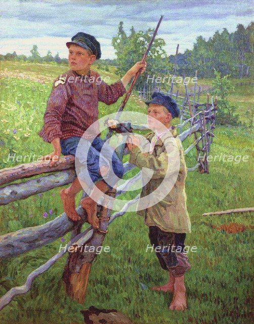 Country Boys', 1936. Creator: Bogdanov-Belsky, Nikolai Petrovich (1868-1945).