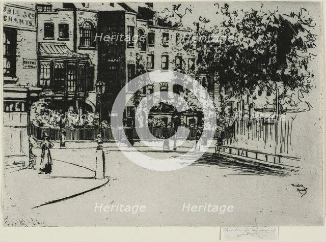 The Corner of Cheyne Walk, Chelsea, 1888–89. Creator: Theodore Roussel.