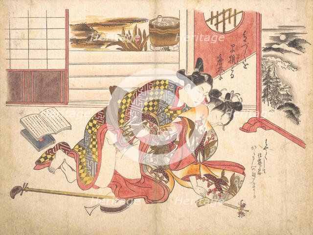 Bedroom Scene, ca. 1739., ca. 1739. Creator: Okumura Masanobu.