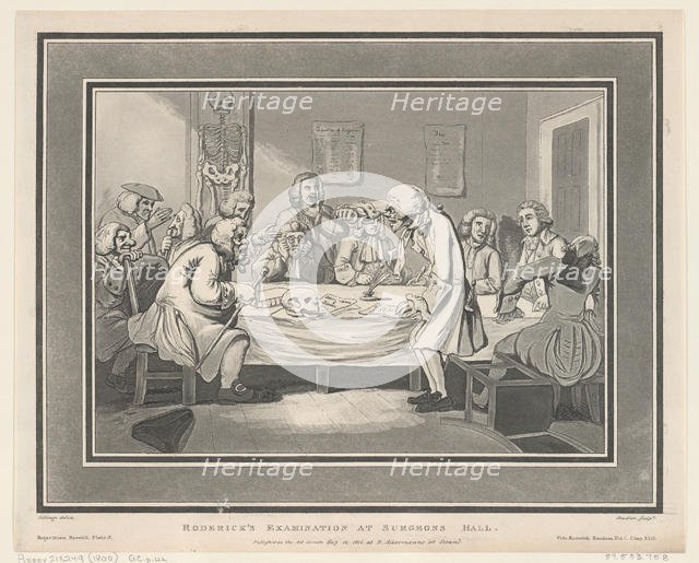 Roderick's Examination at Surgeon's Hall, May 12, 1800., May 12, 1800. Creators: Thomas Rowlandson, Joseph Constantine Stadler.