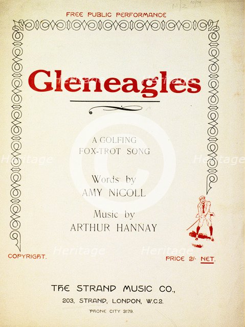 'Gleneagles', music cover, 1923. Artist: Unknown