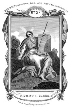 'Moses with the Rod, and Ten Commandments', c1808. Artist: Unknown