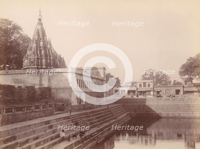 Monkey Temple, Benares, 1860s-70s. Creator: Unknown.