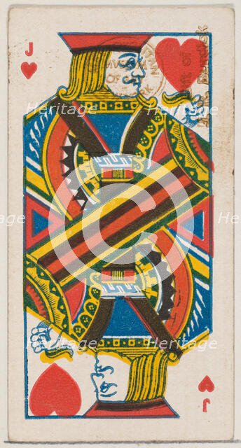Jack of Hearts (red), from the Playing Cards series (N84) for Duke brand cigarettes, 1888., 1888. Creator: Unknown.