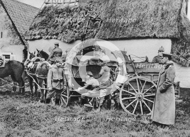 Bavarian mobile field telephone unit, World War I, 1915. Artist: Unknown