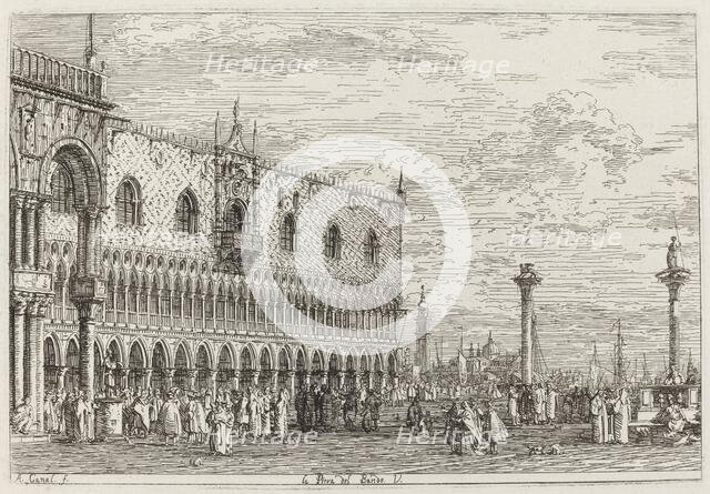 La Piera del Bando. V. [lower right], c. 1735/1746. Creator: Canaletto.