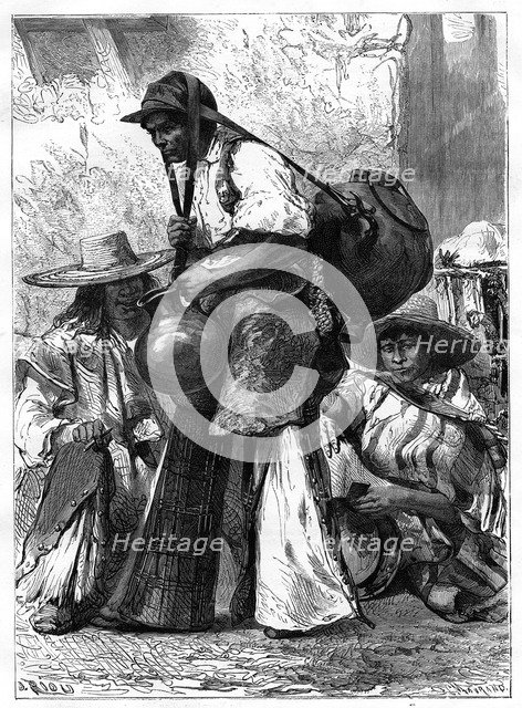Water vendor, Mexico, 19th century. Artist: Edouard Riou
