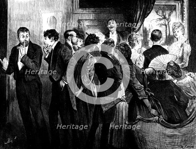 "Ghosts!" he murmured..."Spectres!" replied the other. "Phantoms and bogies!", 1890. Creator: R. Taylor.