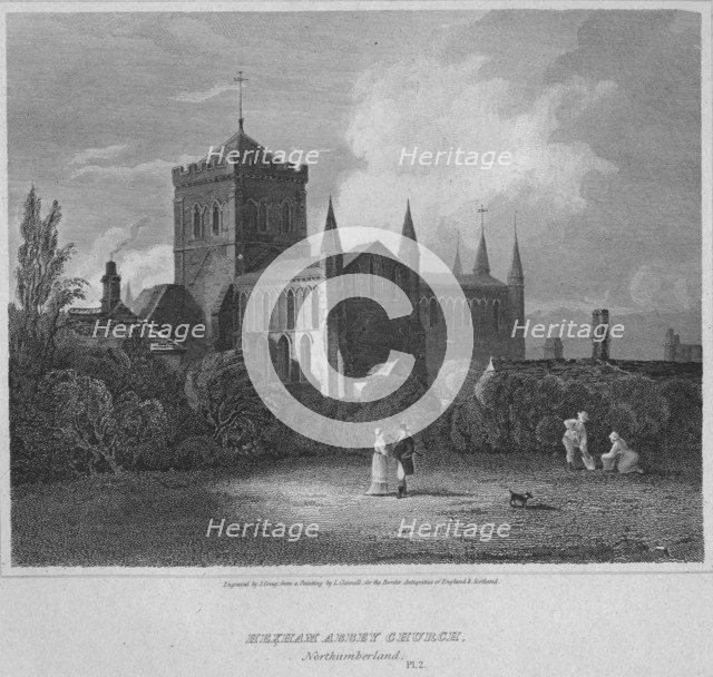 'Hexham Abbey, Church, Northumberland', 1814. Artist: John Greig.