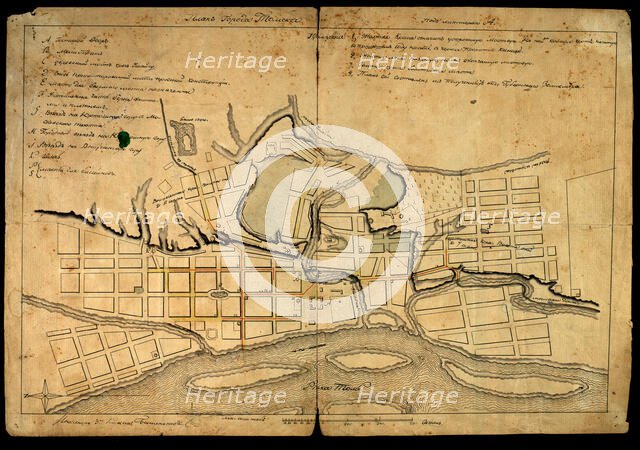 Plan goroda Tomska, 1818. Creator: Baten'kov, G. S..