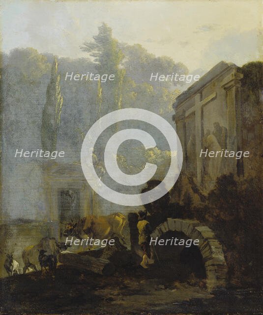 Italian Cemetery, c1660-1665. Creator: Adam Pynacker.