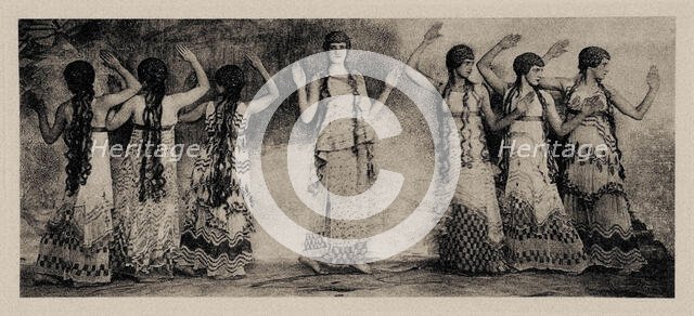 Chorus of maenads. Scene from the Nijinsky ballet "The Afternoon of a Faun", 1912. Creator: De Meyer, Baron Adolphe Edward Sigismund (1868-1946).