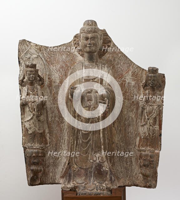 Buddhist stele, Period of Division, ca. 520s. Creator: Unknown.