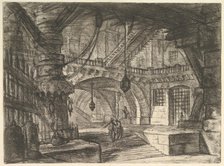 The Pier with Chains, from Carceri d'invenzione (Imaginary Prisons), ca. 1749-50. Creator: Giovanni Battista Piranesi.