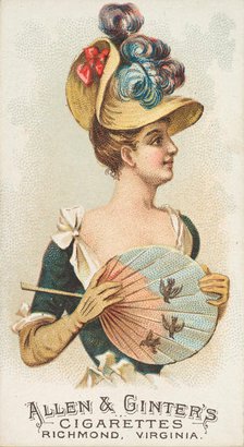 Plate 25, from the Fans of the Period series (N7) for Allen & Ginter Cigarettes Brands, 1889. Creator: Allen & Ginter.