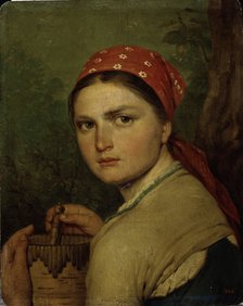 A Peasant Girl, c. 1824. Artist: Venetsianov, Alexei Gavrilovich (1780-1847)