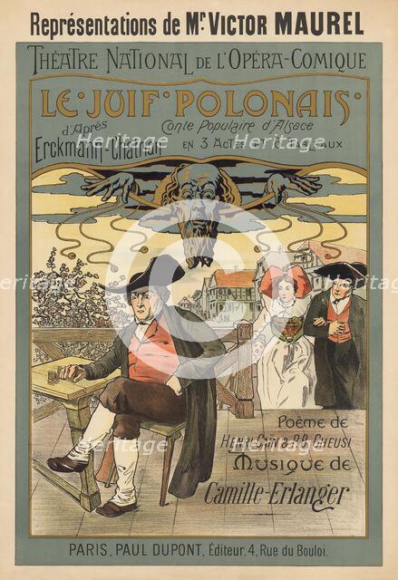 Poster for the Opera Le Juif polonais (The Polish Jew) by Camille Erlanger, 1900. Creator: Presseq, Henri C. R. (active ca 1900).