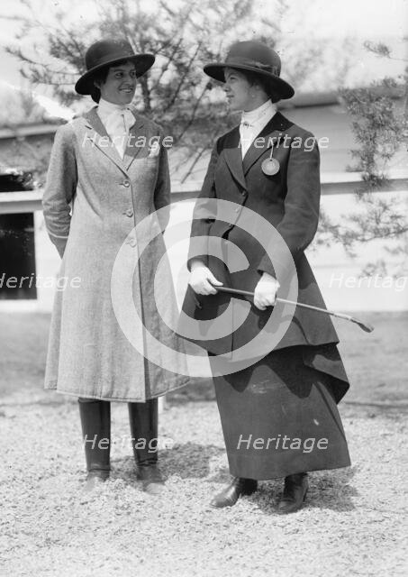 Horse Shows - Janette Allen (Left) Helen Buchanan, 1912. Creator: Harris & Ewing.