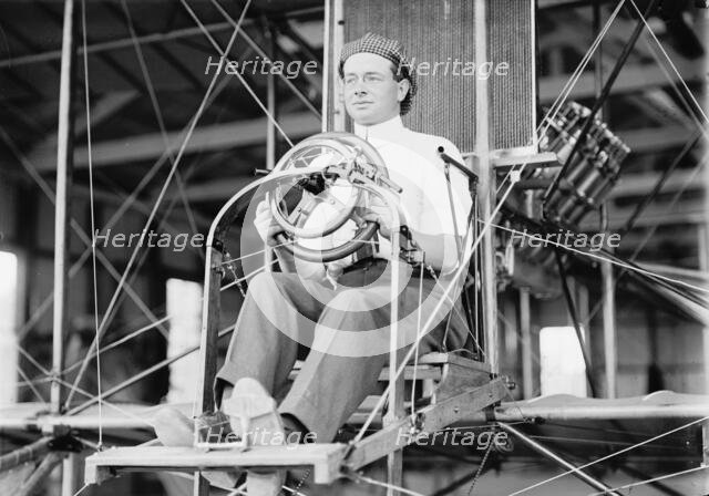 Paul Peck, Commercial Aviator - In Curtiss Type Plane; College Park, 1911. Creator: Harris & Ewing.