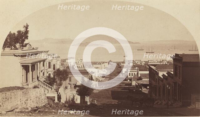 Alcatraz Island and San Francisco Bay, Looking North, 1880s. Creator: Carleton Emmons Watkins.