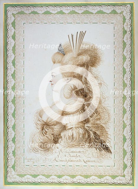 Portrait of Marie Antoinette (1755-1793), Archduchess of Austria and Queen of France..., 1780. Creator: Bernard, Jean-Joseph (1740-1809).