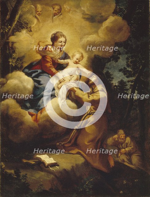 The vision of Saint Francis, 1640s. Artist: Cortona, Pietro da (1596-1669)