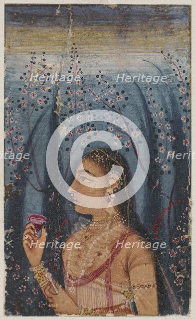 Head of a young woman, among flowering stems, c. 1620. Creator: Unknown.