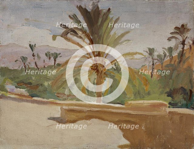 Biskra (Oasis with Palm Trees), 1909. Creator: Jan Ciaglinski.