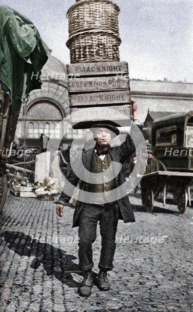A Covent Garden market porter, London, c1922.  Artist: Unknown.