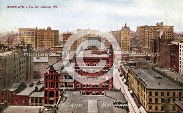 Bird's eye view, St Louis, Missouri, USA, 1910. Artist: Unknown
