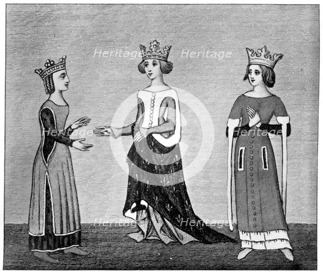 Ladies' dress, 14th century, (1910). Artist: Unknown