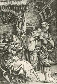 'Joseph Fleeing from Potiphar's Wife', c1532, (1908). Creator: Heinrich Aldegrever.