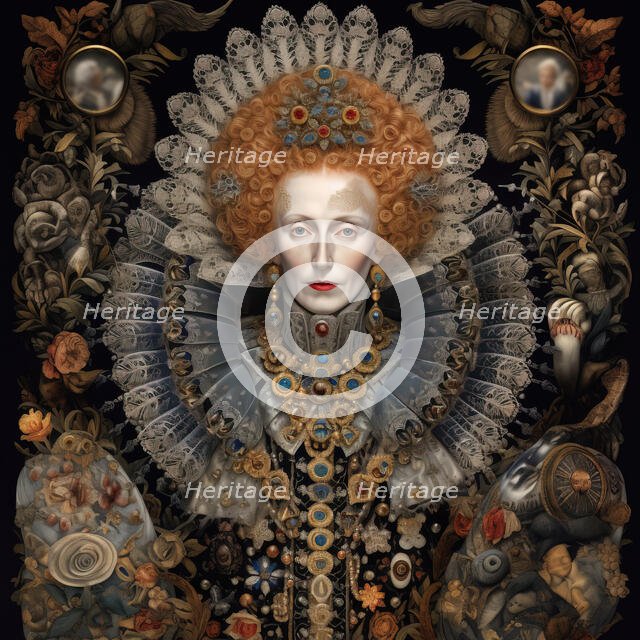 AI IMAGE - A portrait of Queen Elizabeth I, 2023. Creator: Heritage Images.
