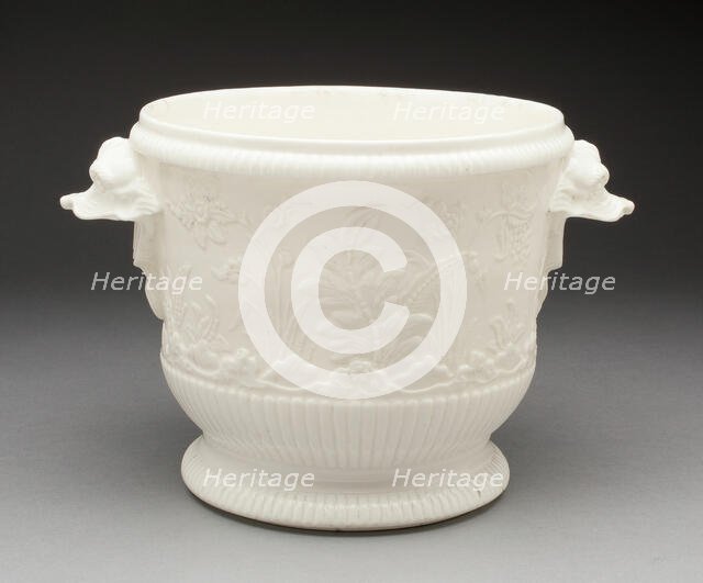 Wine Bottle Cooler, Saint-Cloud, 1720/40. Creator: Saint-Cloud Porcelain Manufactory.