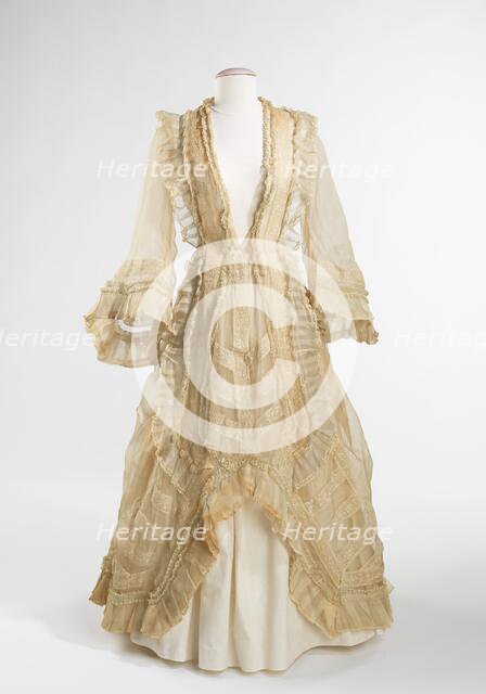 Evening dress, American, ca. 1872. Creator: Unknown.